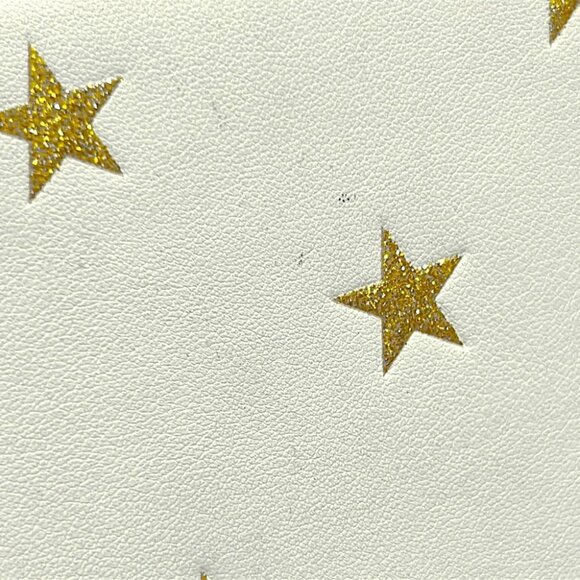 Auth COACH Long Zip Around Wallet Star Print CW479 Cream Gold Leather - - Picture 4 of 8